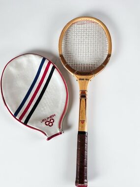 Vintage Jelinek Grand Prix Wooden Tennis Racket w Cover